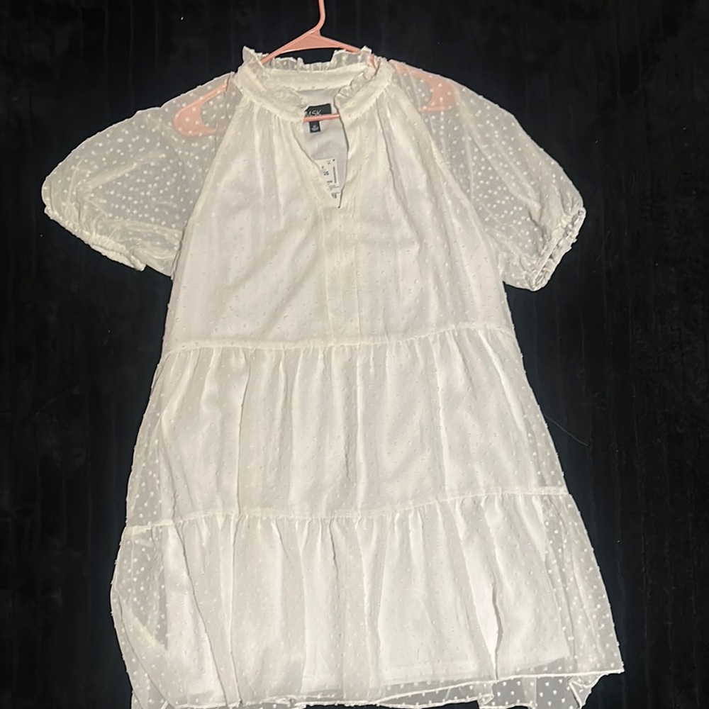 MSK White Polka Dot Midi Dress